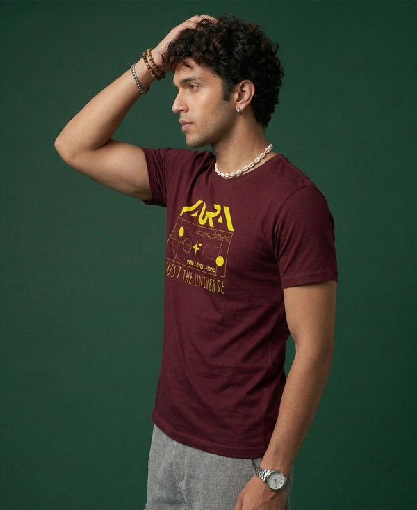 T.T. Men|Graphics Printed Tshirts For Men|Eco Friendly Fabric|Round Neck|Half Sleeves|Cotton Blended Tees For Men|Regular Fit|Big Print|Maroon