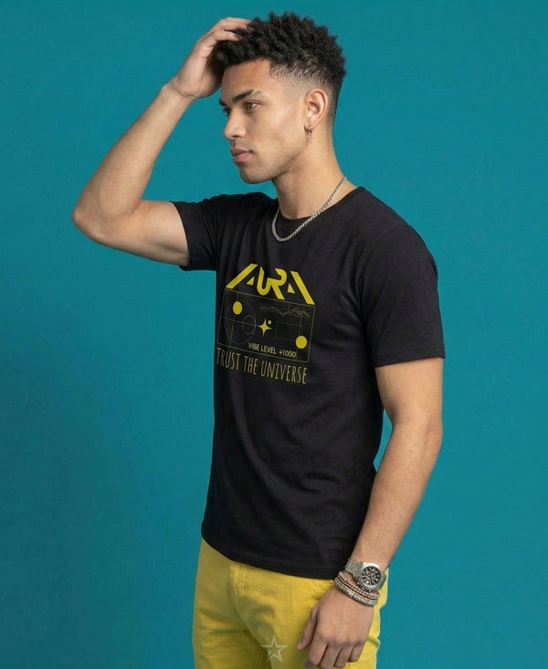 T.T. Men|Graphics Printed Tshirts For Men|Eco Friendly Fabric|Round Neck|Half Sleeves|Cotton Blended Tees For Men|Regular Fit|Big Print|Black
