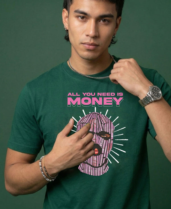 T.T. Men|Graphics Printed Tshirts For Men|Eco Friendly Fabric|Round Neck|Half Sleeves|Cotton Blended Tees For Men|Regular Fit|Big Print|Olive
