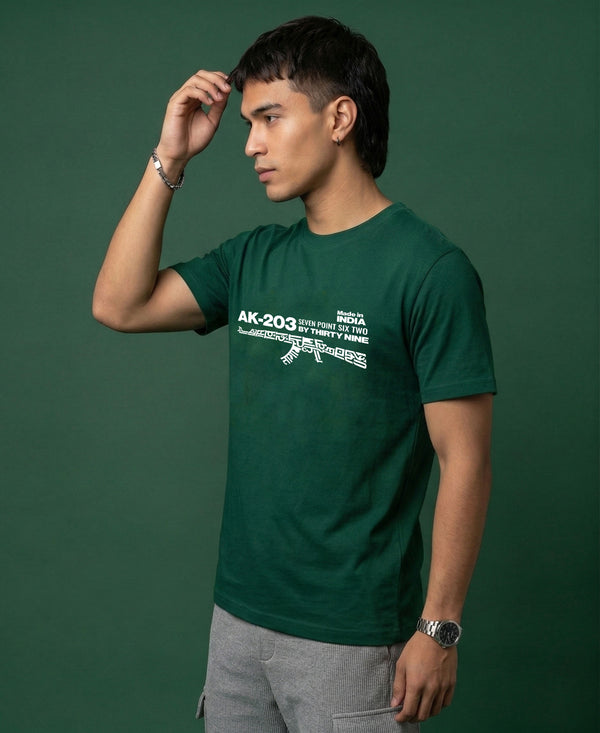 T.T. Men|Graphics Printed Tshirts For Men|Eco Friendly Fabric|Round Neck|Half Sleeves|Cotton Blended Tees For Men|Regular Fit|Big Print|Olive