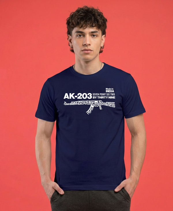 T.T. Men|Graphics Printed Tshirts For Men|Eco Friendly Fabric|Round Neck|Half Sleeves|Cotton Blended Tees For Men|Regular Fit|Big Print|Navy