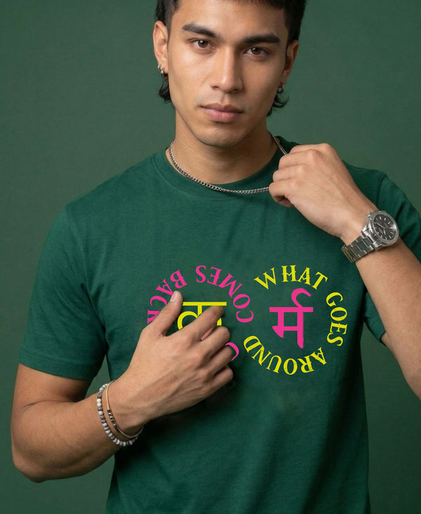 T.T. Men|Graphics Printed Tshirts For Men|Eco Friendly Fabric|Round Neck|Half Sleeves|Cotton Blended Tees For Men|Regular Fit|Big Print|Olive