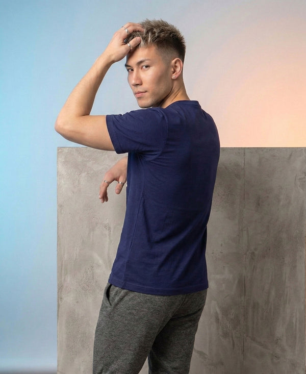 T.T. Men|Graphics Printed Tshirts For Men|Eco Friendly Fabric|Round Neck|Half Sleeves|Cotton Blended Tees For Men|Regular Fit|Big Print|Navy