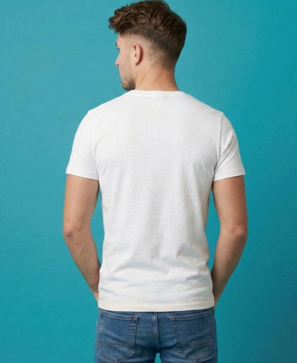 T.T. Men|Graphics Printed Tshirts For Men|Eco Friendly Fabric|Round Neck|Half Sleeves|Cotton Blended Tees For Men|Regular Fit|Big Print|White
