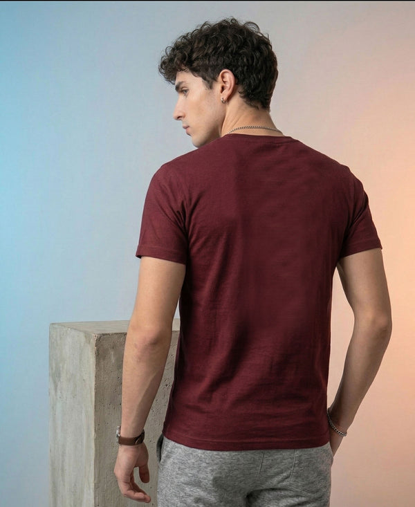 T.T. Men|Graphics Printed Tshirts For Men|Eco Friendly Fabric|Round Neck|Half Sleeves|Cotton Blended Tees For Men|Regular Fit|Big Print|Maroon