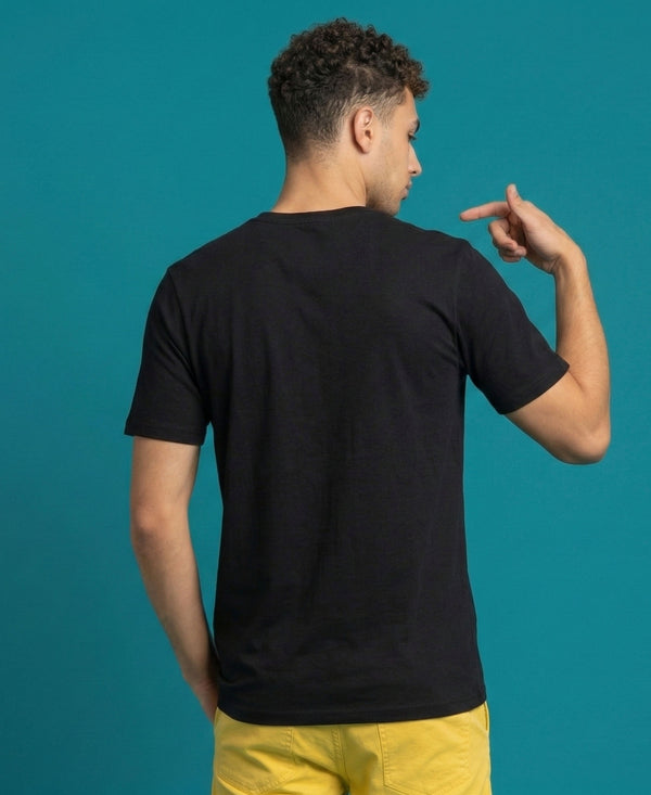 T.T. Men|Graphics Printed Tshirts For Men|Eco Friendly Fabric|Round Neck|Half Sleeves|Cotton Blended Tees For Men|Regular Fit|Big Print|Black