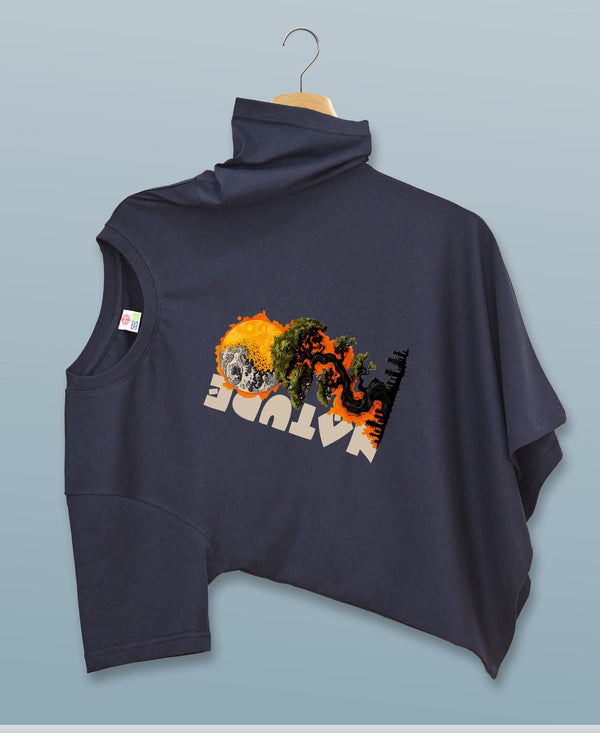 T.T. Men|Graphics Printed Tshirts For Men|Eco Friendly Fabric|Round Neck|Half Sleeves|Cotton Blended Tees For Men|Regular Fit|Big Print|Navy