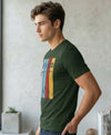 T.T. Men|Graphics Printed Tshirts For Men|Eco Friendly Fabric|Round Neck|Half Sleeves|Cotton Blended Tees For Men|Regular Fit|Big Print|Olive