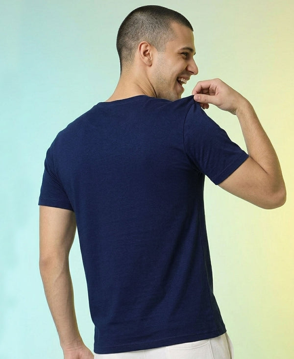 T.T. Men|Graphics Printed Tshirts For Men|Eco Friendly Fabric|Round Neck|Half Sleeves|Cotton Blended Tees For Men|Regular Fit|Big Print|Navy