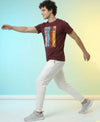 T.T. Men|Graphics Printed Tshirts For Men|Eco Friendly Fabric|Round Neck|Half Sleeves|Cotton Blended Tees For Men|Regular Fit|Big Print|Maroon