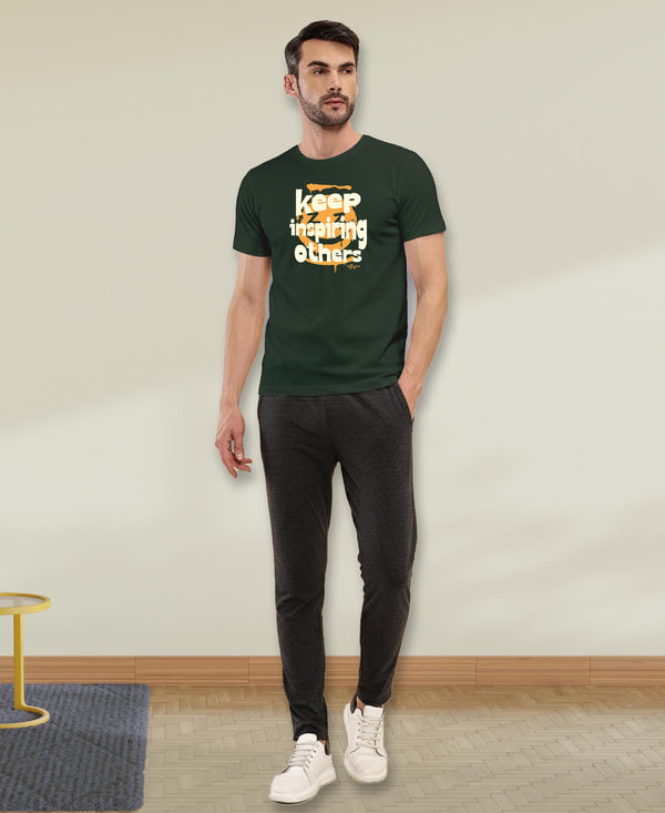 T.T. Men|Graphics Printed Tshirts For Men|Eco Friendly Fabric|Round Neck|Half Sleeves|Cotton Blended Tees For Men|Regular Fit|Big Print|Olive
