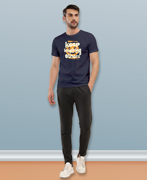 T.T. Men|Graphics Printed Tshirts For Men|Eco Friendly Fabric|Round Neck|Half Sleeves|Cotton Blended Tees For Men|Regular Fit|Big Print|Navy