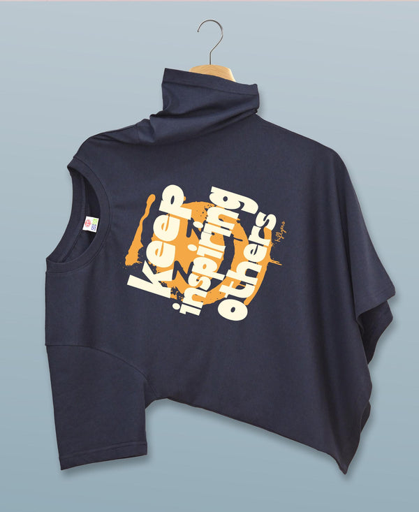 T.T. Men|Graphics Printed Tshirts For Men|Eco Friendly Fabric|Round Neck|Half Sleeves|Cotton Blended Tees For Men|Regular Fit|Big Print|Navy