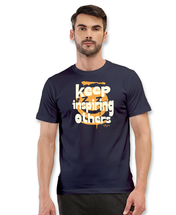 T.T. Men|Graphics Printed Tshirts For Men|Eco Friendly Fabric|Round Neck|Half Sleeves|Cotton Blended Tees For Men|Regular Fit|Big Print|Navy
