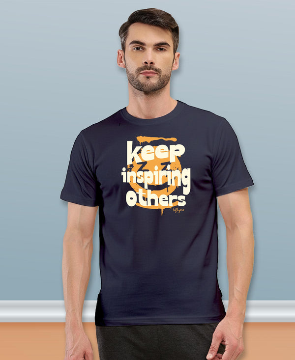 T.T. Men|Graphics Printed Tshirts For Men|Eco Friendly Fabric|Round Neck|Half Sleeves|Cotton Blended Tees For Men|Regular Fit|Big Print|Navy