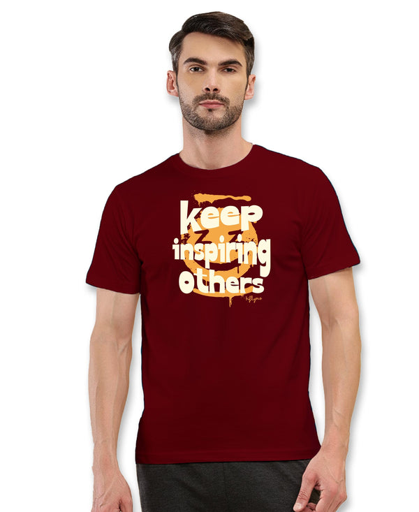 T.T. Men|Graphics Printed Tshirts For Men|Eco Friendly Fabric|Round Neck|Half Sleeves|Cotton Blended Tees For Men|Regular Fit|Big Print|Maroon