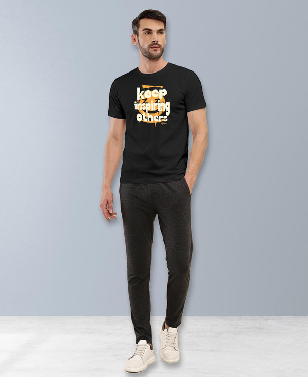T.T. Men|Graphics Printed Tshirts For Men|Eco Friendly Fabric|Round Neck|Half Sleeves|Cotton Blended Tees For Men|Regular Fit|Big Print|Black