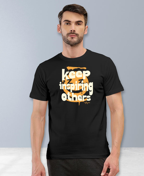 T.T. Men|Graphics Printed Tshirts For Men|Eco Friendly Fabric|Round Neck|Half Sleeves|Cotton Blended Tees For Men|Regular Fit|Big Print|Black
