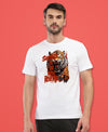 T.T. Men|Graphics Printed Tshirts For Men|Eco Friendly Fabric|Round Neck|Half Sleeves|Cotton Blended Tees For Men|Regular Fit|Big Print|White