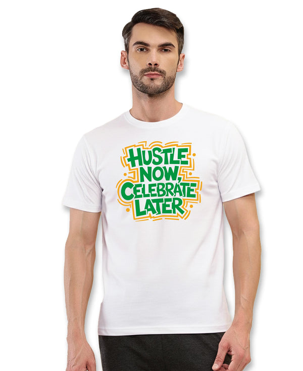 T.T. Men|Graphics Printed Tshirts For Men|Eco Friendly Fabric|Round Neck|Half Sleeves|Cotton Blended Tees For Men|Regular Fit|Big Print|White