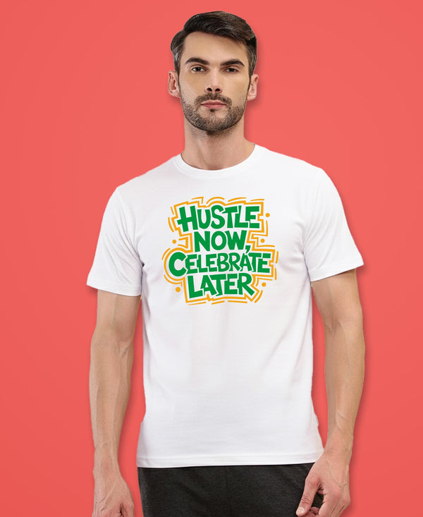 T.T. Men|Graphics Printed Tshirts For Men|Eco Friendly Fabric|Round Neck|Half Sleeves|Cotton Blended Tees For Men|Regular Fit|Big Print|White