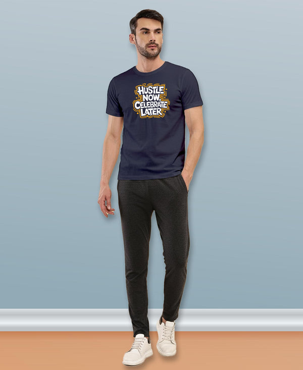 T.T. Men|Graphics Printed Tshirts For Men|Eco Friendly Fabric|Round Neck|Half Sleeves|Cotton Blended Tees For Men|Regular Fit|Big Print|Navy