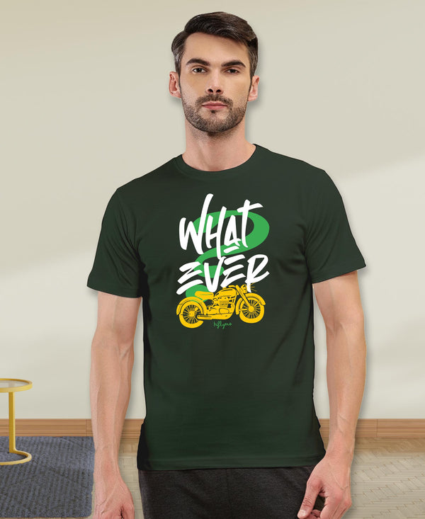 T.T. Men|Graphics Printed Tshirts For Men|Eco Friendly Fabric|Round Neck|Half Sleeves|Cotton Blended Tees For Men|Regular Fit|Big Print|Olive