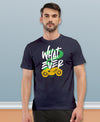 T.T. Men|Graphics Printed Tshirts For Men|Eco Friendly Fabric|Round Neck|Half Sleeves|Cotton Blended Tees For Men|Regular Fit|Big Print|Navy