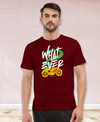T.T. Men|Graphics Printed Tshirts For Men|Eco Friendly Fabric|Round Neck|Half Sleeves|Cotton Blended Tees For Men|Regular Fit|Big Print|Maroon