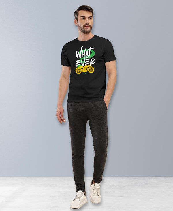 T.T. Men|Graphics Printed Tshirts For Men|Eco Friendly Fabric|Round Neck|Half Sleeves|Cotton Blended Tees For Men|Regular Fit|Big Print|Black