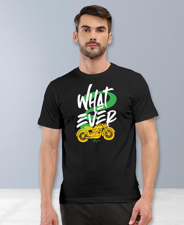 T.T. Men|Graphics Printed Tshirts For Men|Eco Friendly Fabric|Round Neck|Half Sleeves|Cotton Blended Tees For Men|Regular Fit|Big Print|Black