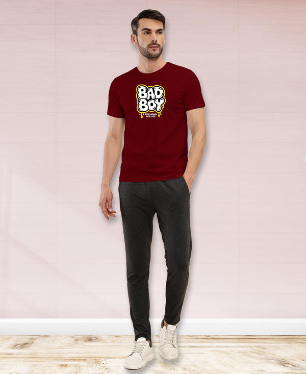 T.T. Men|Graphics Printed Tshirts For Men|Eco Friendly Fabric|Round Neck|Half Sleeves|Cotton Blended Tees For Men|Regular Fit|Big Print|Maroon