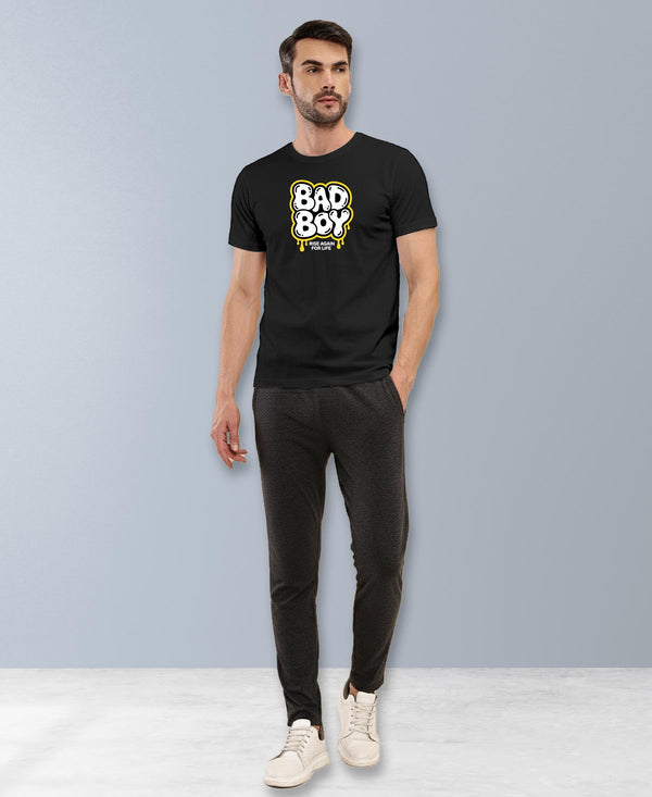 T.T. Men|Graphics Printed Tshirts For Men|Eco Friendly Fabric|Round Neck|Half Sleeves|Cotton Blended Tees For Men|Regular Fit|Big Print|Black