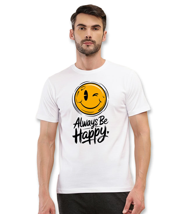 T.T. Men|Graphics Printed Tshirts For Men|Eco Friendly Fabric|Round Neck|Half Sleeves|Cotton Blended Tees For Men|Regular Fit|Big Print|White