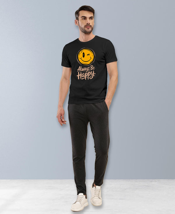 T.T. Men|Graphics Printed Tshirts For Men|Eco Friendly Fabric|Round Neck|Half Sleeves|Cotton Blended Tees For Men|Regular Fit|Big Print|Black