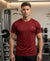 T.T. Men Dri-Fit Polyester Dot- Knit Fabric Round Neck Tees Maroon