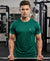 T.T. Men Dri-Fit Polyester Dot- Knit Fabric Round Neck Tees Green