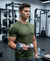 T.T. Men Dri-Fit Polyester Dot- Knit Fabric Round Neck TeesDark Green