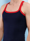 T.T. Men|Desire Premium|Pure Cotton|Rib Gym Vest|Breathable, Soft & Stretchable Innerwear For Men | Gym, Sports & Daily Wear|Pack Of 3|Grey,Navy,Red