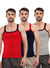 T.T. Men|Desire Premium|Pure Cotton|Rib Gym Vest|Breathable, Soft & Stretchable Innerwear For Men | Gym, Sports & Daily Wear|Pack Of 3|Grey,Navy,Red