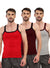 T.T. Men|Desire Premium|Pure Cotton|Rib Gym Vest|Breathable, Soft & Stretchable Innerwear For Men | Gym, Sports & Daily Wear|Pack Of 3|Grey,Maroon,Red