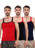 T.T. Men|Desire Premium|Pure Cotton|Rib Gym Vest|Breathable, Soft & Stretchable Innerwear For Men | Gym, Sports & Daily Wear|Pack Of 3|Black,Navy,Red