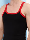 T.T. Men|Desire Premium Gym Vest|Pure Cotton|Rib Fabric|Moisture-Wicking, Breathable & Stretchable Sleeveless Undershirt| Ideal For Gym, Sports & Daily Wear|Pack Of 1|Black
