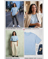 T.T. Women Oversized Fit Cotton Round Neck Tees Blue