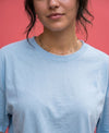 T.T. Women Oversized Fit Cotton Round Neck Tees Blue