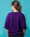 T.T. Women Oversized Fit Cotton Round Neck Tees Purple