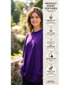 T.T. Women Oversized Fit Cotton Round Neck Tees Purple