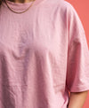 T.T. Women Oversized Fit Cotton Round Neck Tees Pink