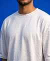 T.T. Men Oversized Fit Cotton Round Neck Tees Grey Melange