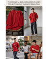 T.T. Men Oversized Fit Cotton Round Neck Tees Red